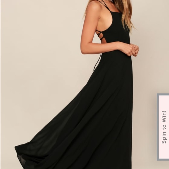 LULUS STRAPPY TO BE HERE BLACK MAXI DRESS - Picture 3 of 8